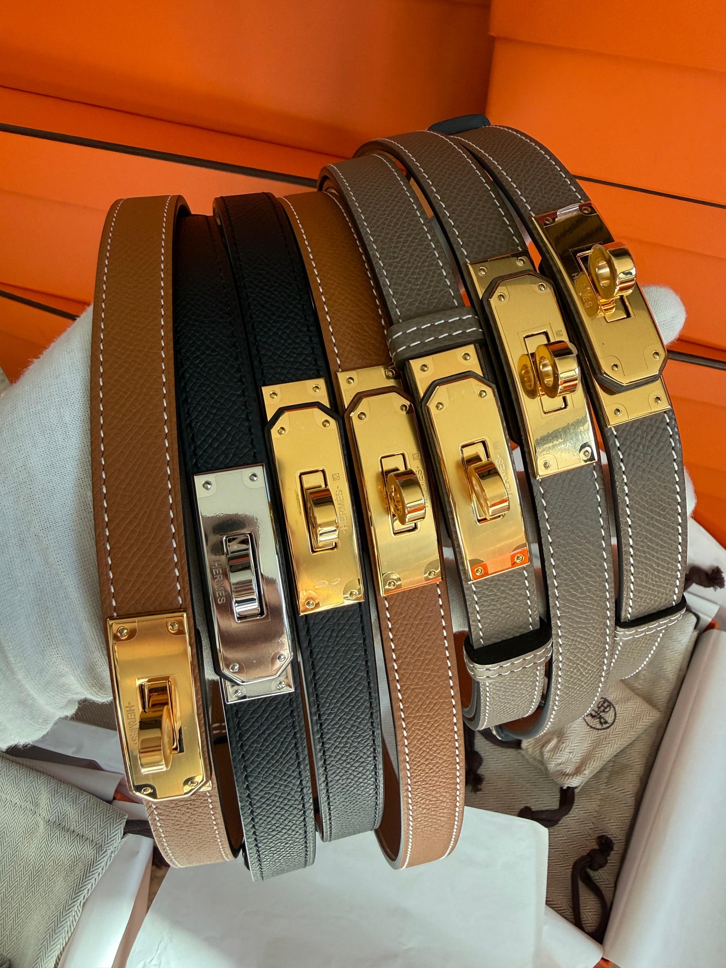 Kelly 18 belt Gold color Rose gold plated