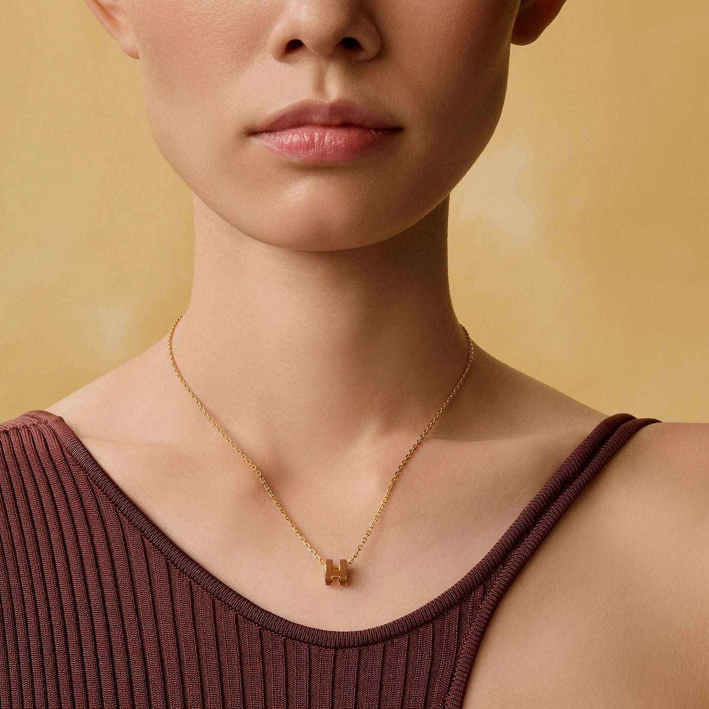 Mini Pop H pendant New gold color