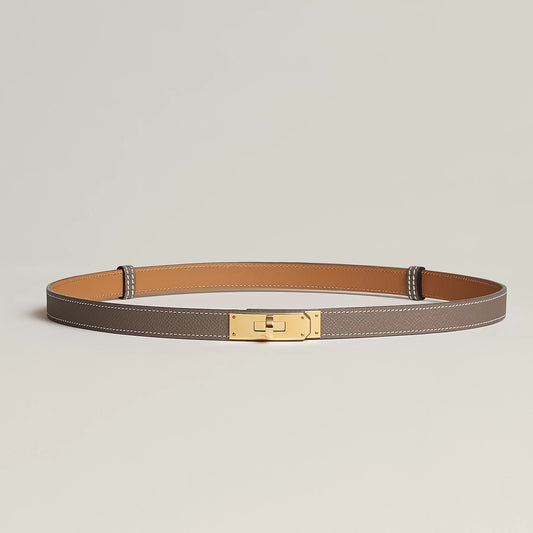 Kelly 18 belt Etoupe color Yellow gold plated
