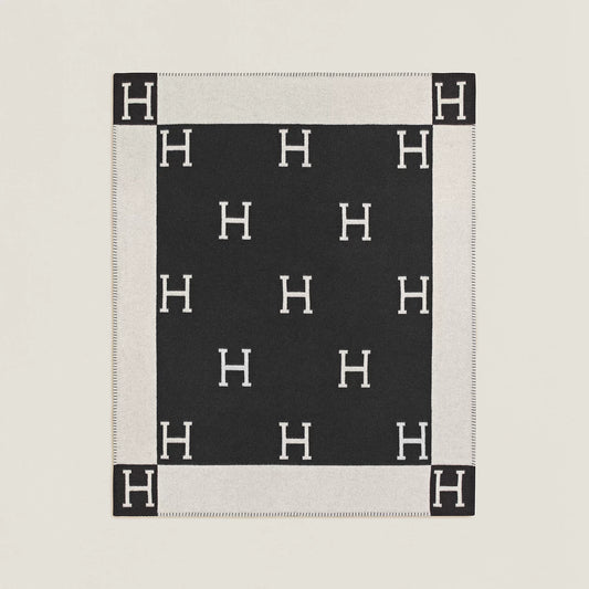 Avalon III throw blanket  Écru / Noir color