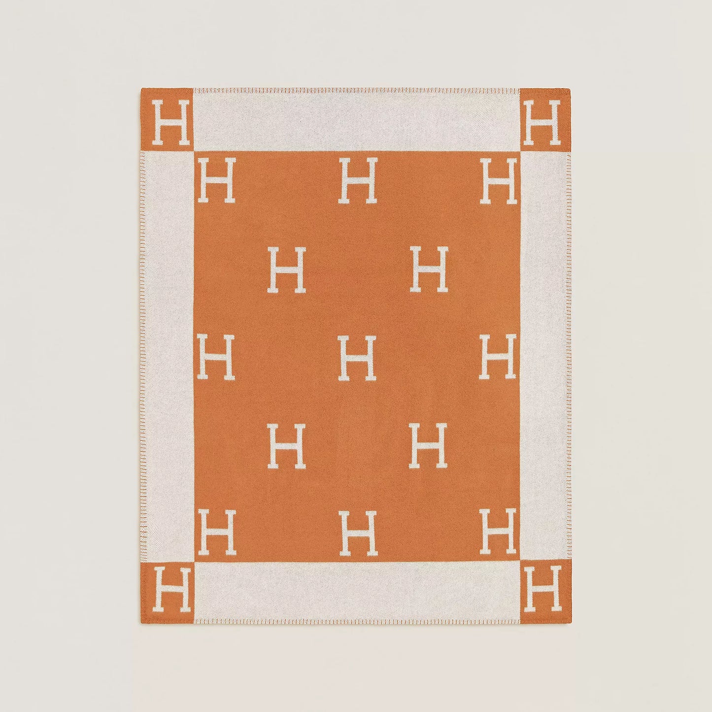 Avalon throw blanket Écru / Potiron color
