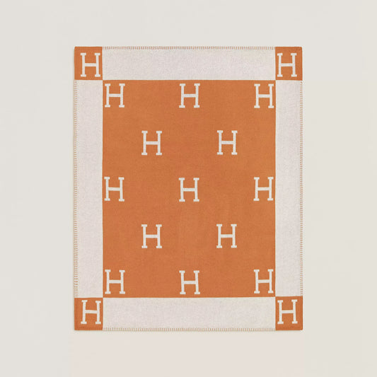 Avalon throw blanket Écru / Potiron color