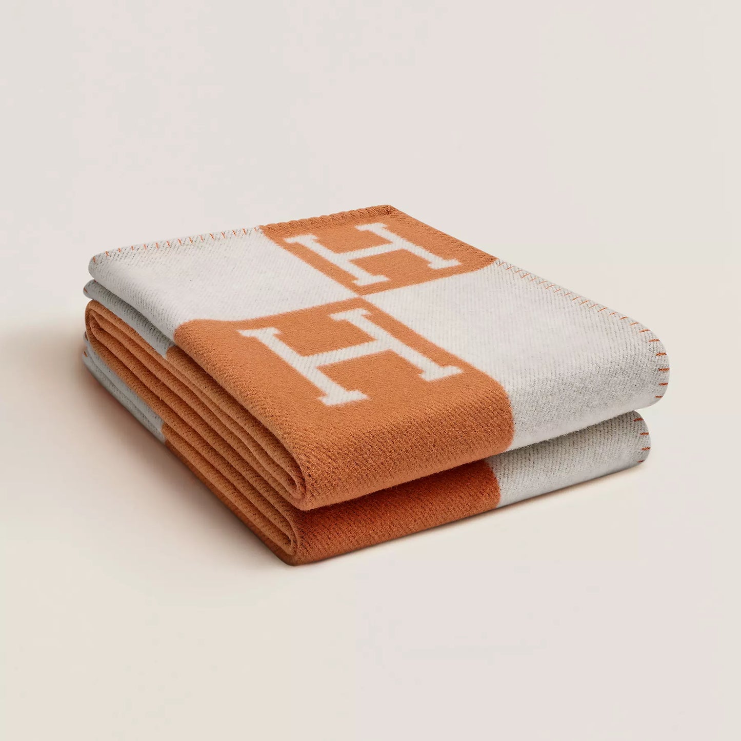 Avalon throw blanket Écru / Potiron color