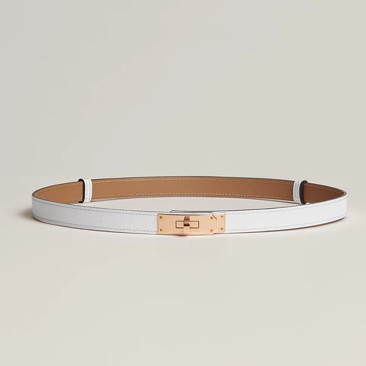 Kelly 18 belt Blanc color Rose gold plated