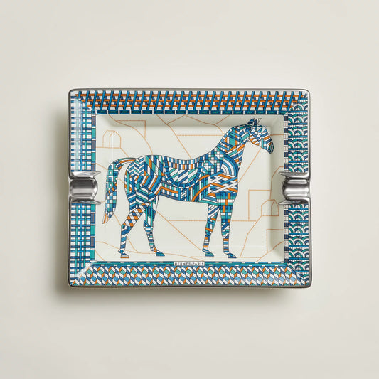 Cheval Deco ashtray Bleu cobalt color