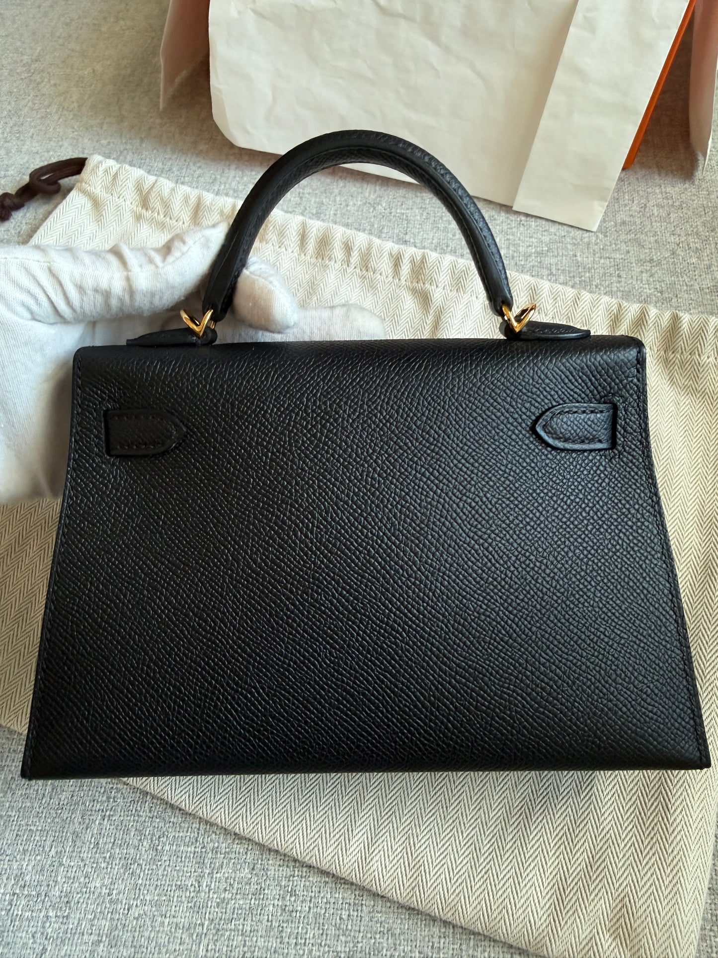 Kelly II Sellier Mini Veau Epsom Noir with Gold Hardware