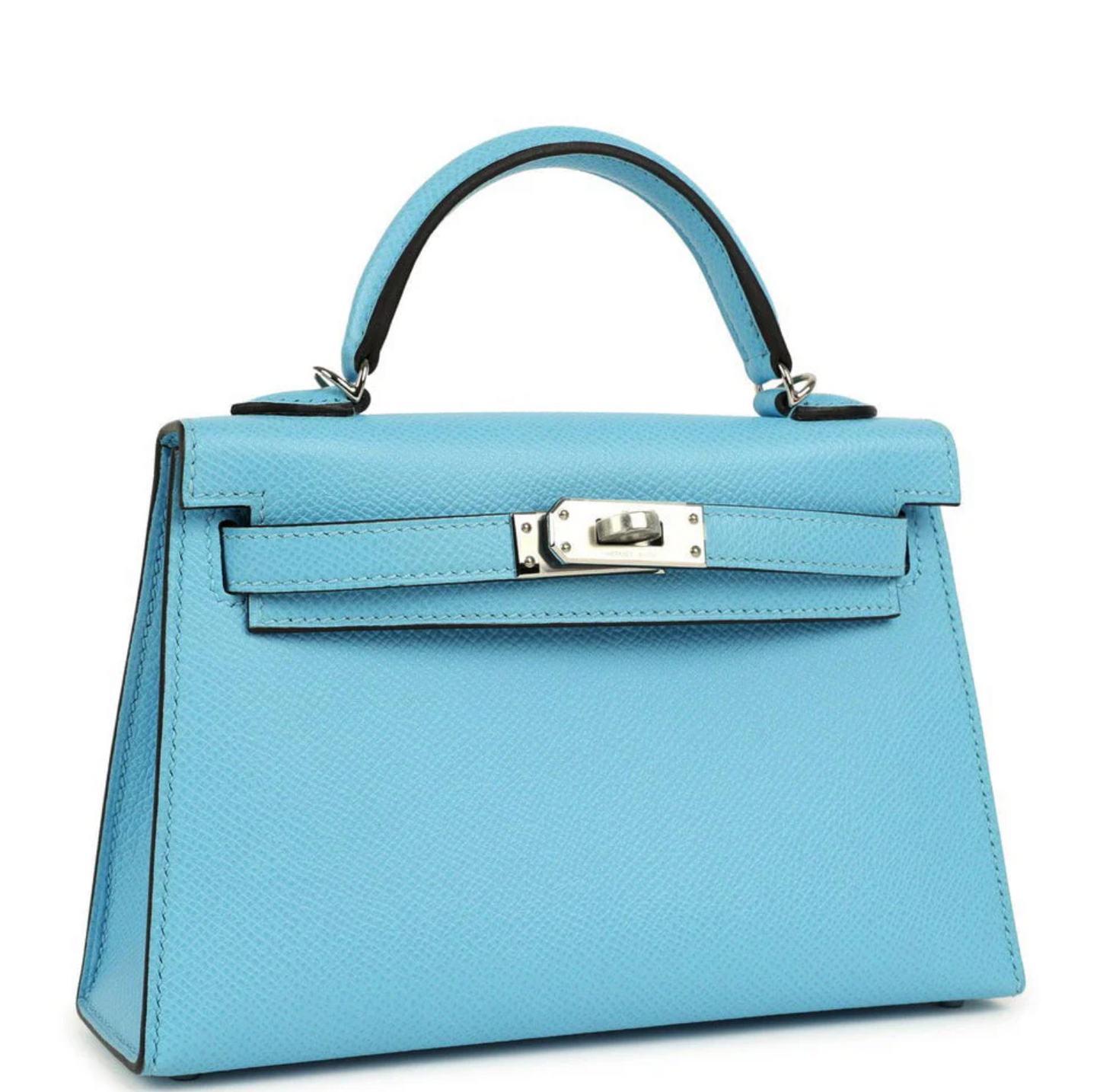 Kelly II Sellier Mini Bleu Celeste Epsom with Palladium Hardware