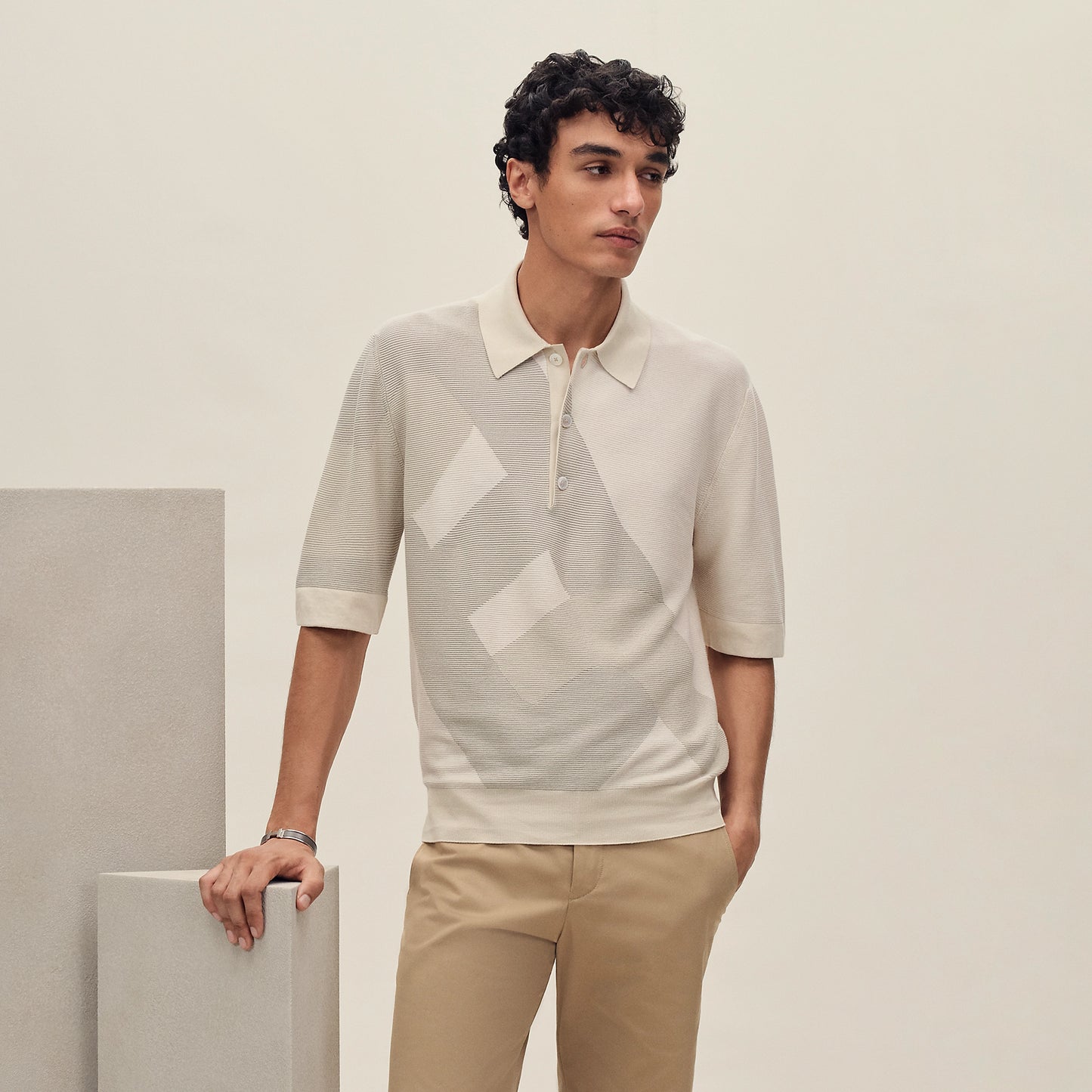 "Big Maillon" polo shirt - Ficelle