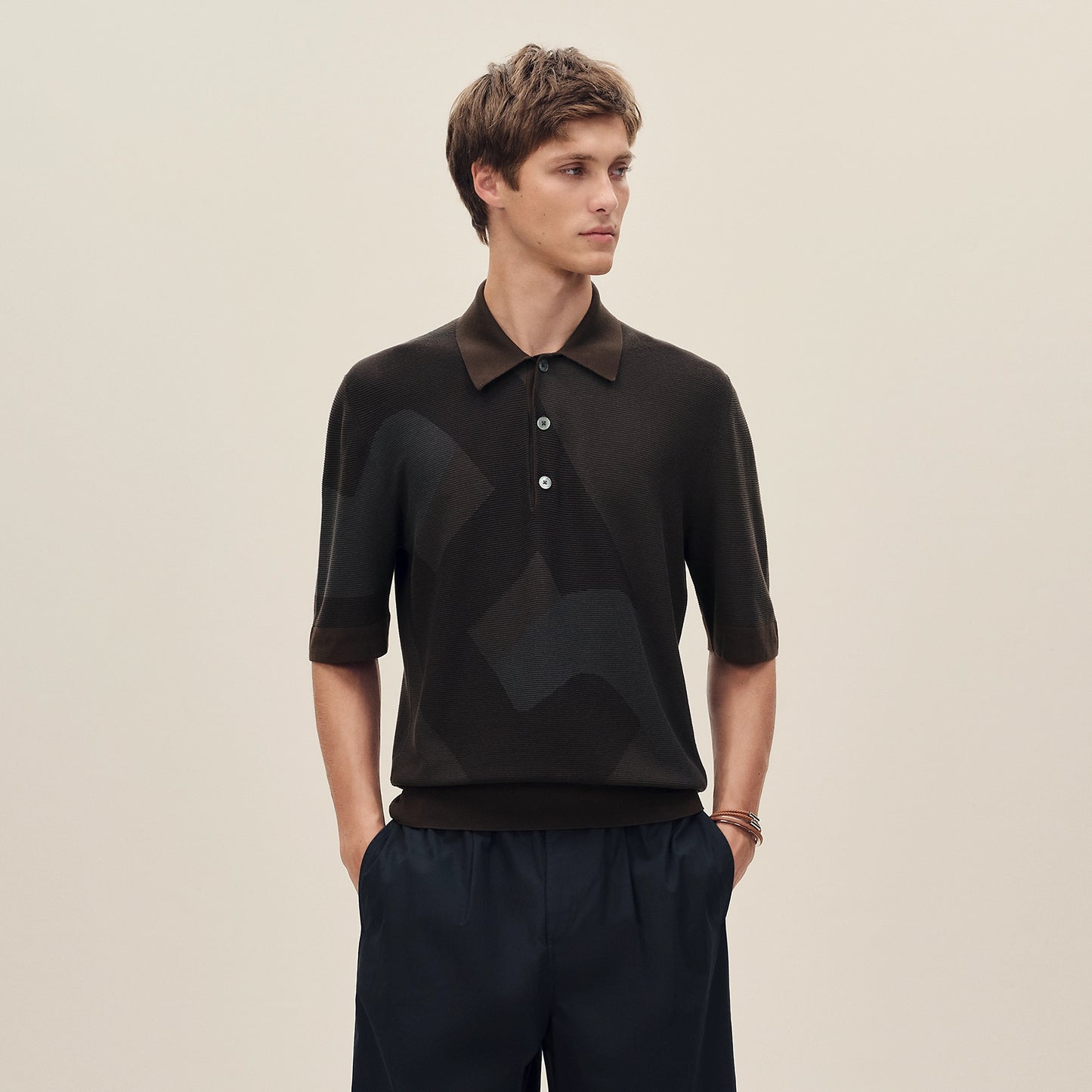 "Big Maillon" polo shirt - Café