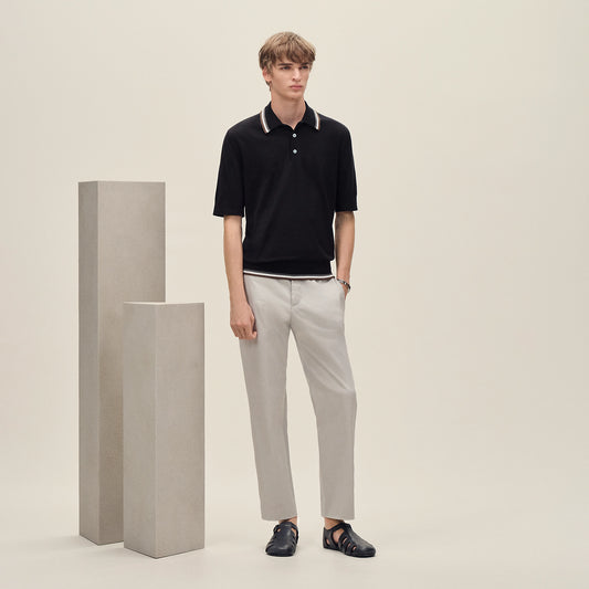 "Rayures & Twist" polo shirt - Noir